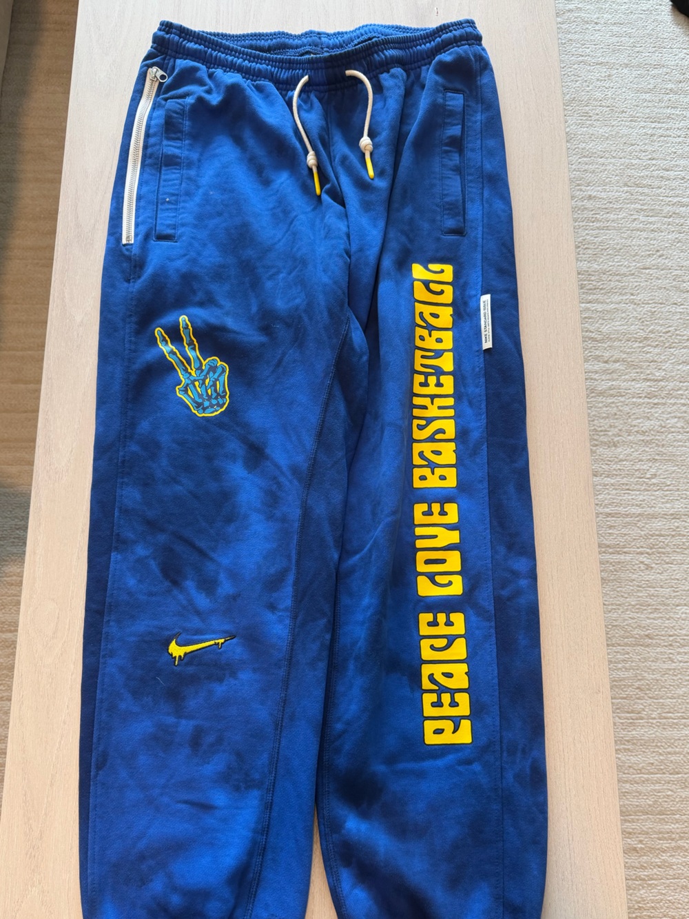 Nike Hardwood men’s Blue 'Peace Love Basketball' Tie Dye Graphic Joggers